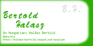 bertold halasz business card